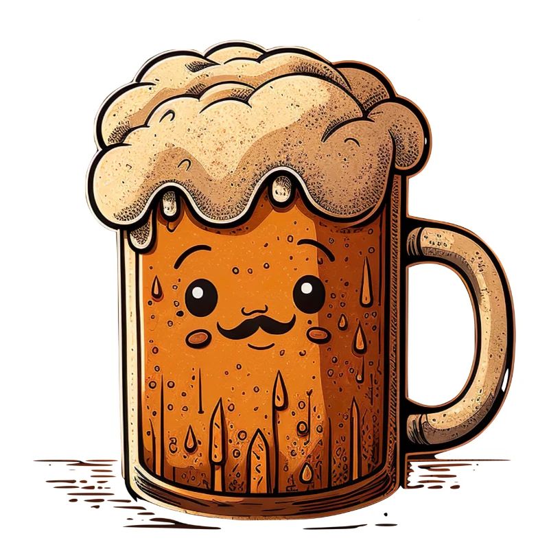 Schnurrbart Hipster Bier Illustration Design