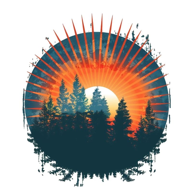 Sunset Forest Silhouette Adventure