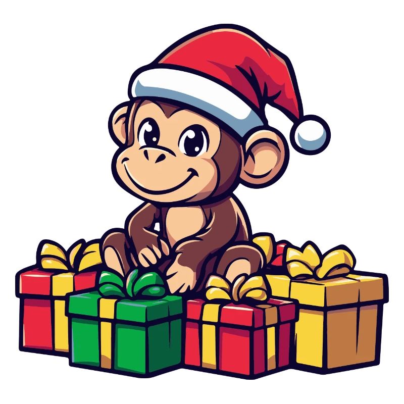 Affe Weihnachten Comic Geschenke