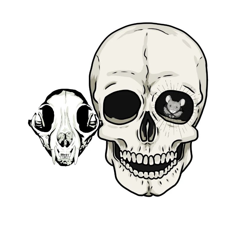 Halloween Bone Skull Cat Human Mouse