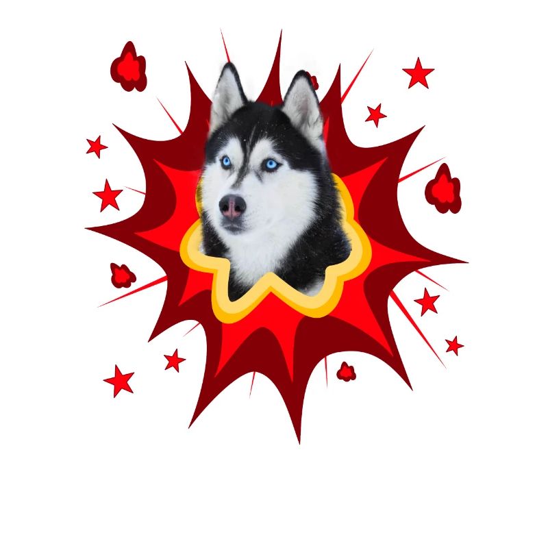 Conception de chien comique - Pow - Husky