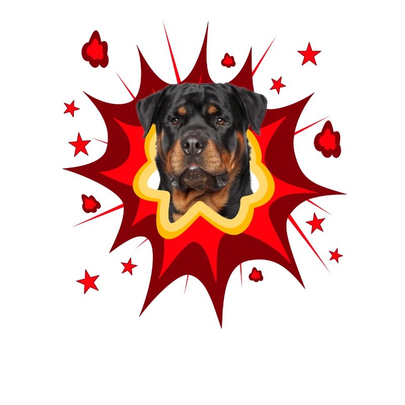 Conception de chien comique - Pow - Rottweiler