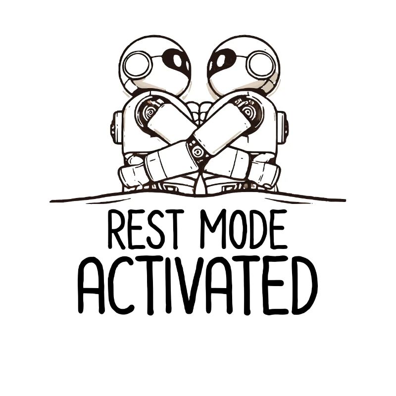 Funny Sleeping Robot Rest Mode