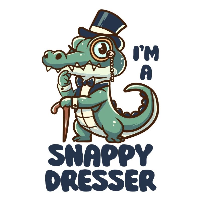 Je suis une commode Snappy - Jeu de mots sur le crocodile mignon