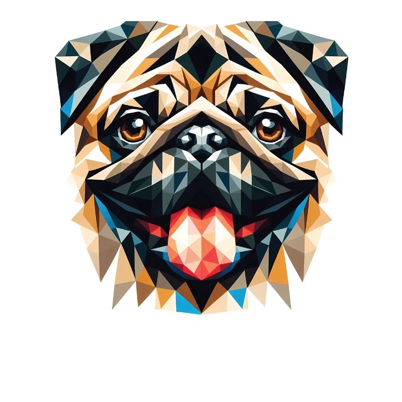 Polygon Hund, Digitale Kunst Tier Mops
