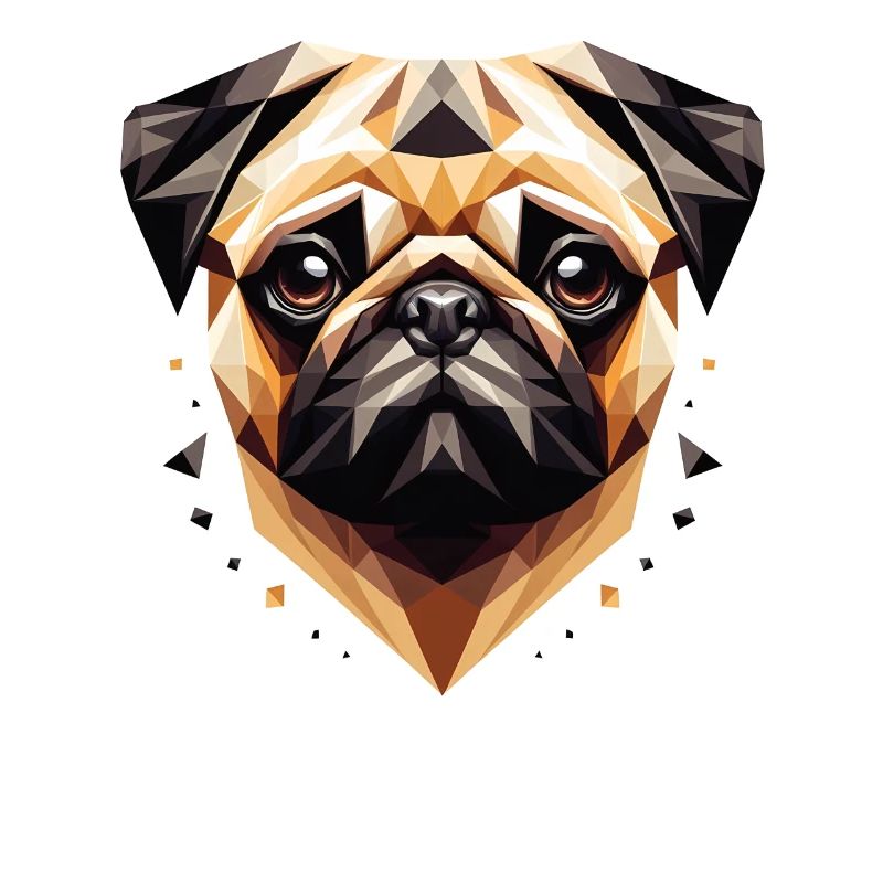 Polygon Hund, Digitale Kunst Tier Mops