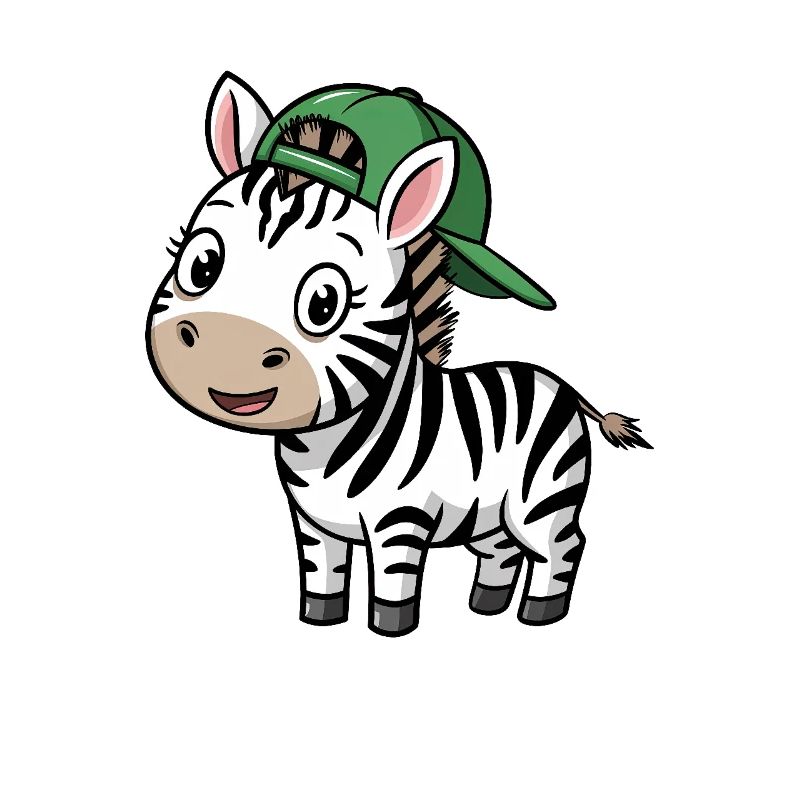 Süßes Zebra mit Mütze