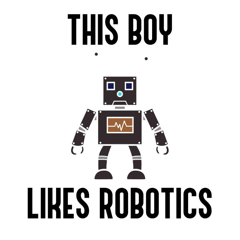 Junge mag Roboter Ironische Robotertechnik