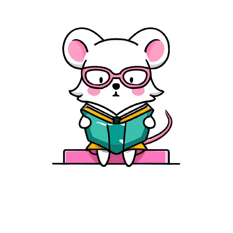 Bookworm mouse in the book