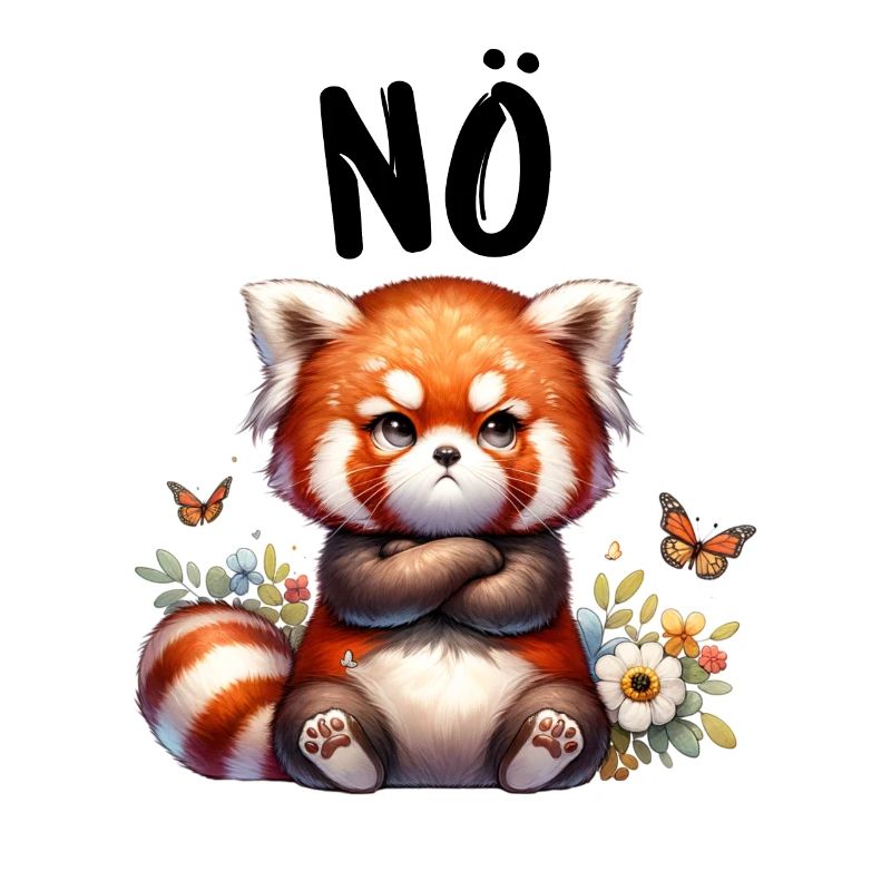 Red Panda Funny Saying Nope Fire Fox