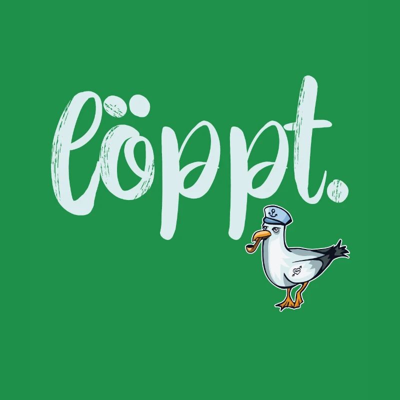 löppt plattdeutsch mit cooler Möwe Geschenk