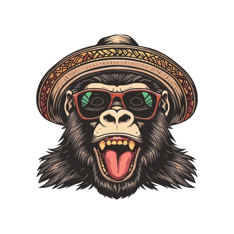 Gorilla Comic Funny Sombrero