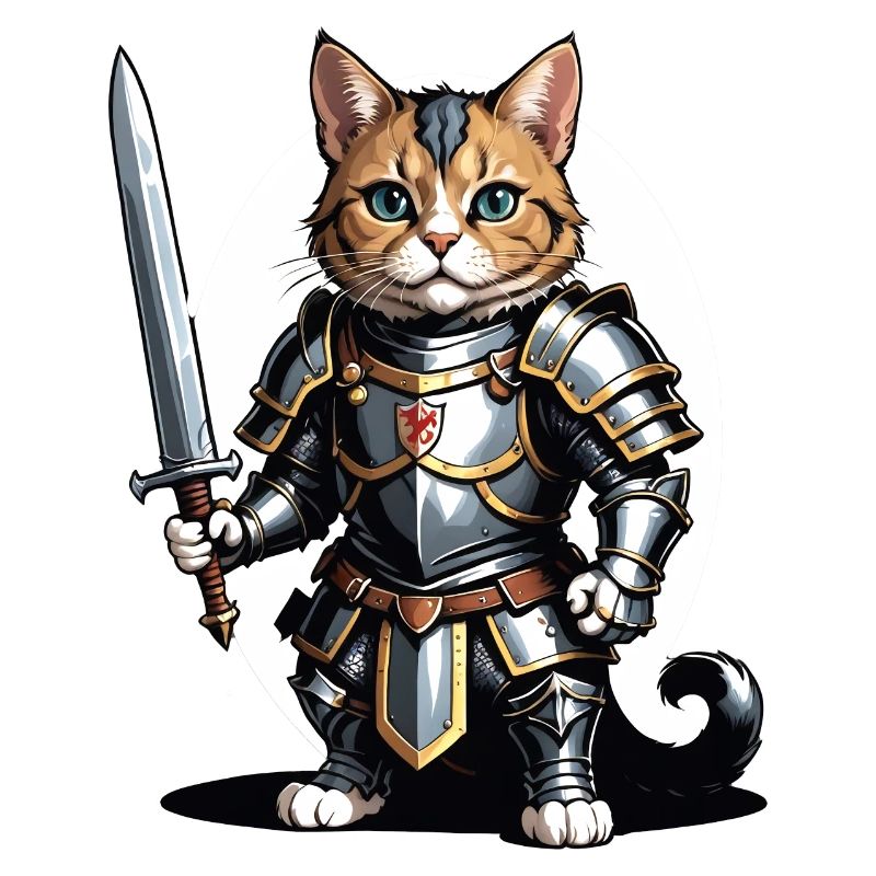 Chat Chevalier Chevalier Chat Cadeau Médiéval