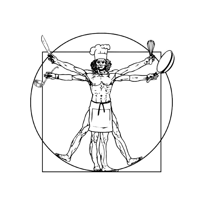 Vitruvianischer Koch - Da Vinci Kochen Geschenk