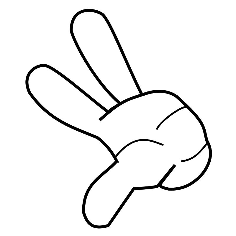 Comic hand - white glove give me five 3 fingers