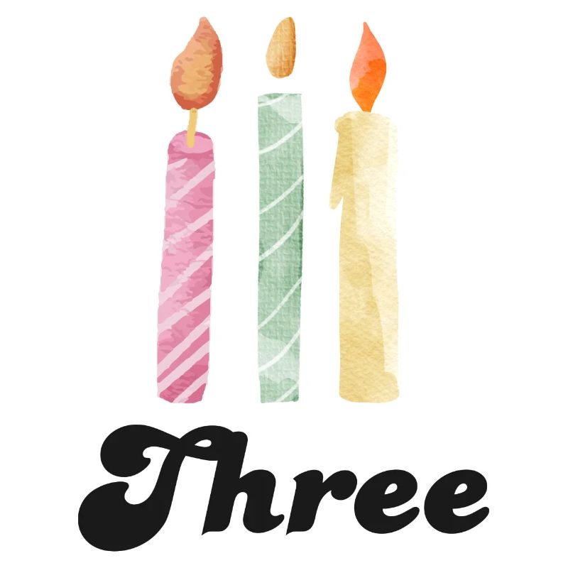 3rd Anniversary Candle