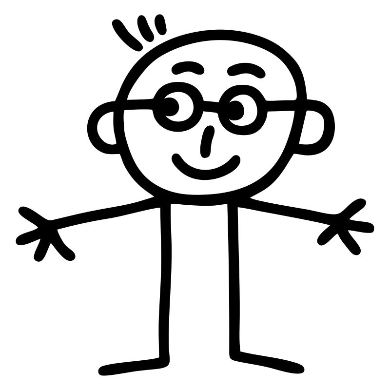Strichmännchen mit Brille