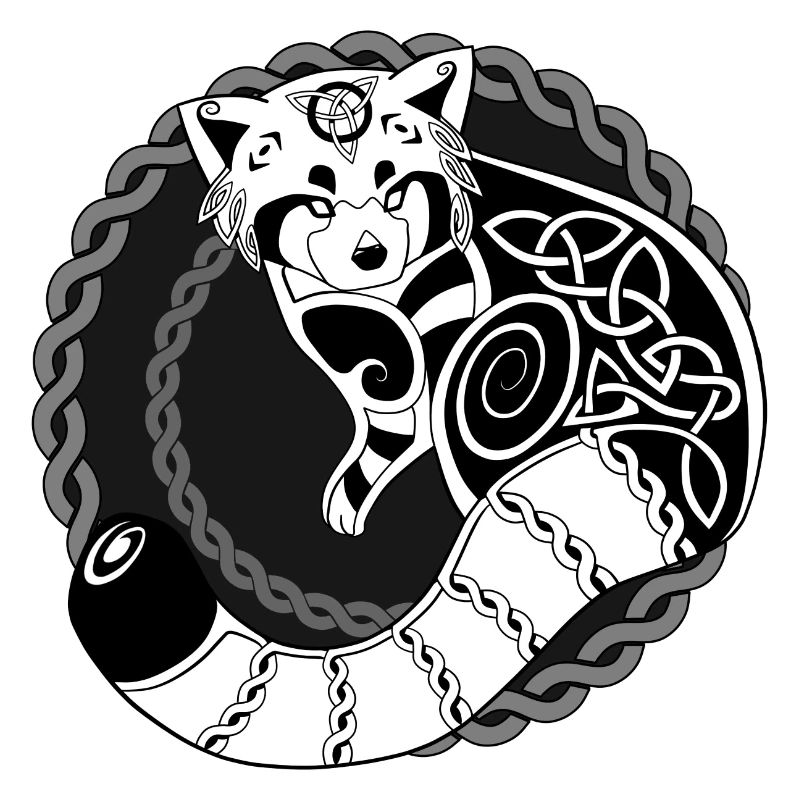 Celtic Red Panda / Red Panda (Circle / Black)