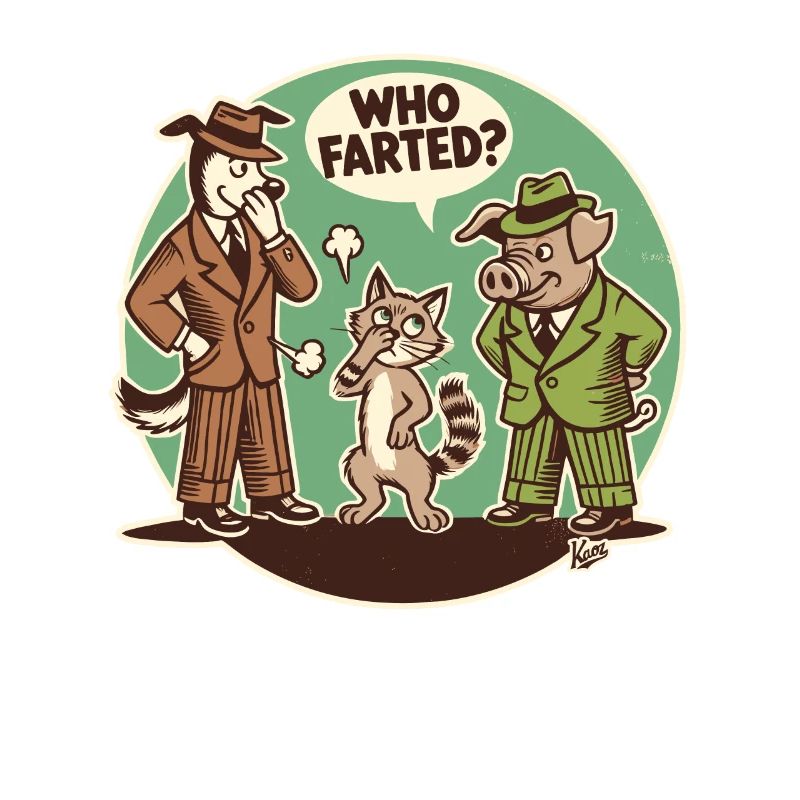 Wer hat gefurzt? Katze, Hund oder Schwein