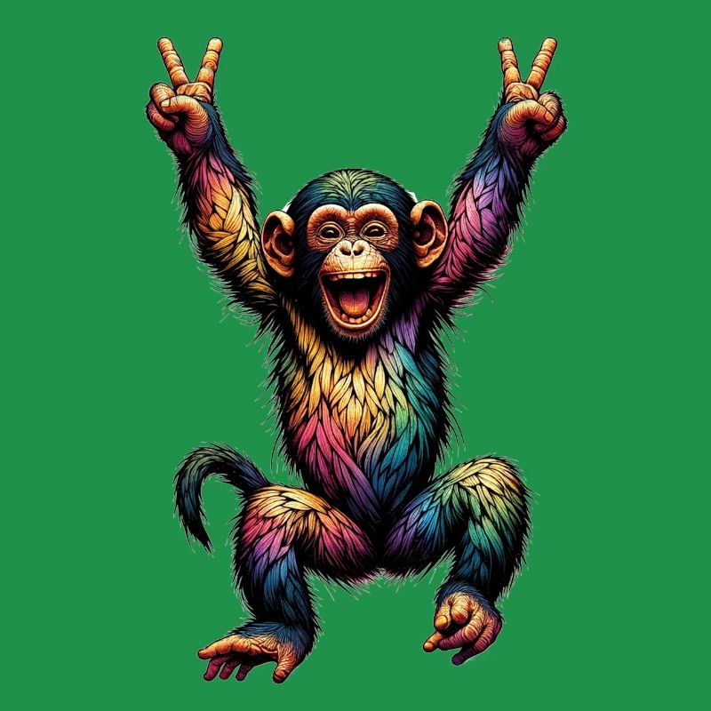 Rainbow Monkey Rainbow Flag Rainbowcore