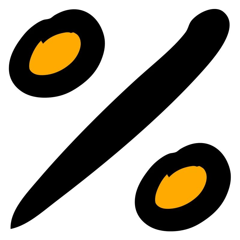Icône de pourcentage. signe %. Dessiné à la main.
