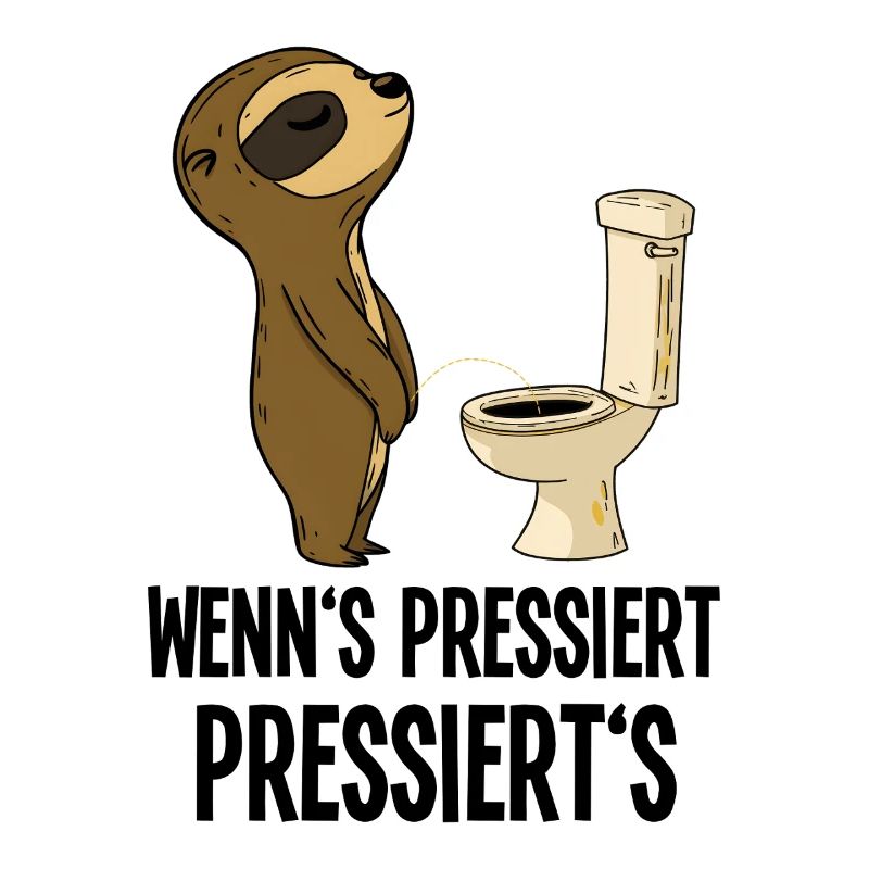 Sloth pees toilets humor when it's pressed