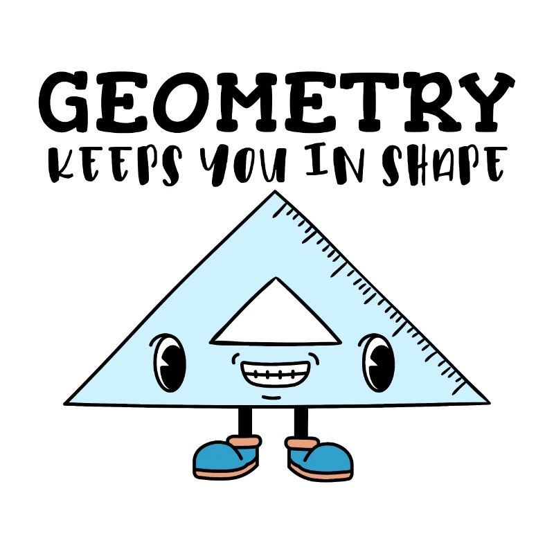 Smiling Triangle Ruler - Fun Geometry Character