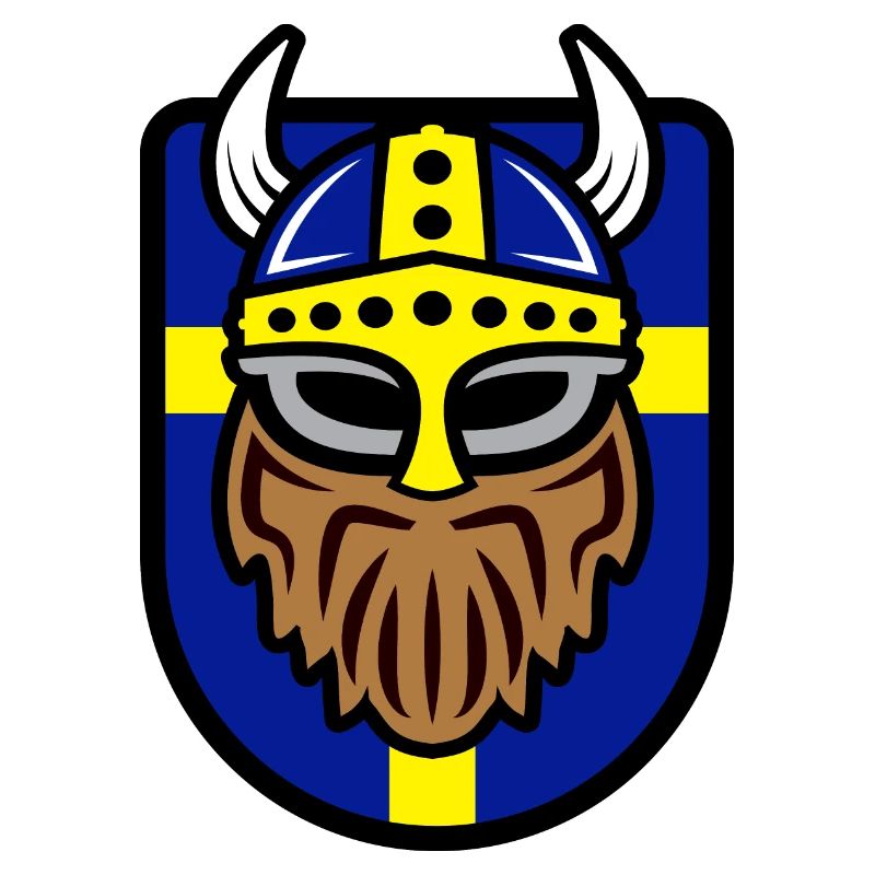 Cooler Wikinger mit Schwedischer Flagge