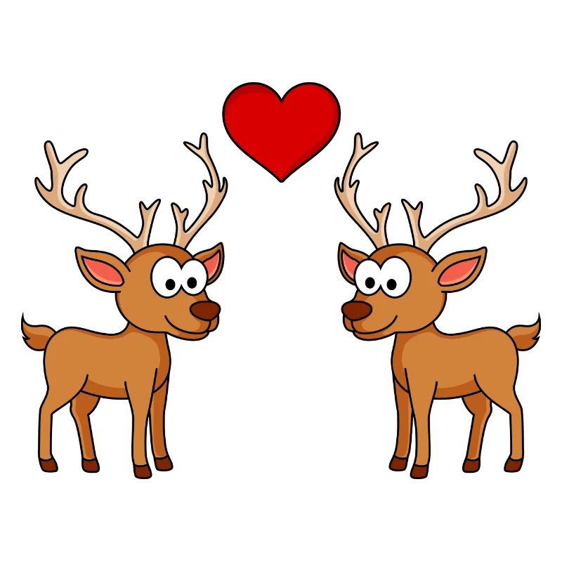 Hirsch Comic Paar Liebe