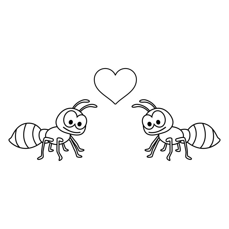 Ameise Comic Paar liebe