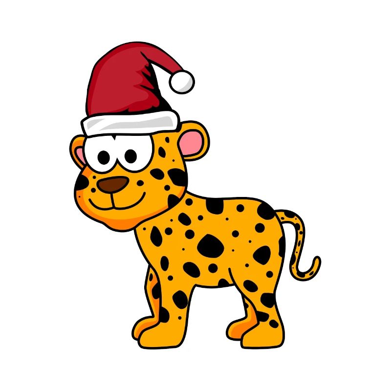 Leopard Comic Weihnachten