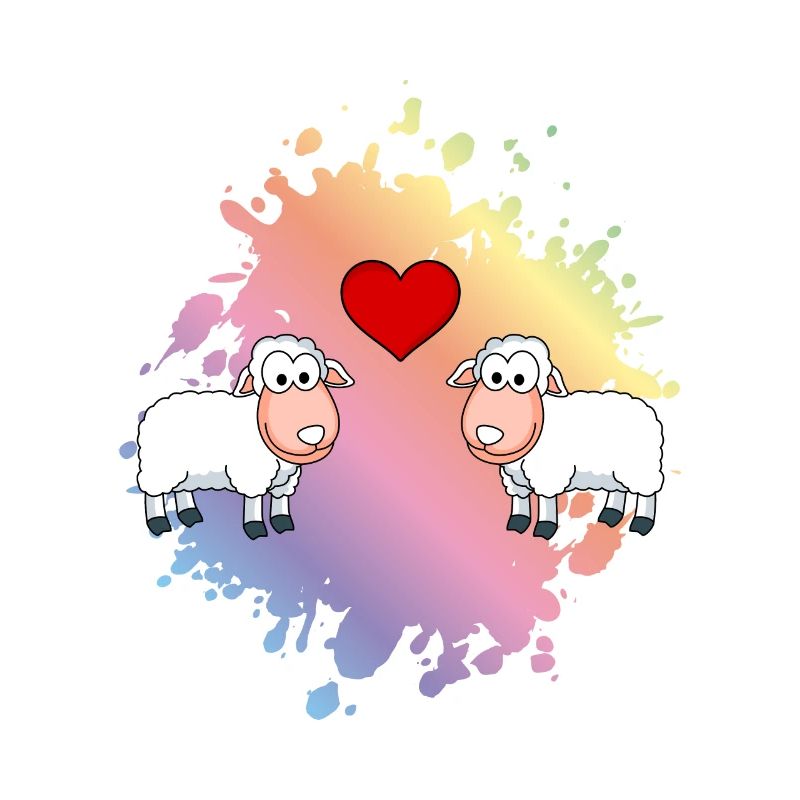 Schaf Comic Paar Liebe