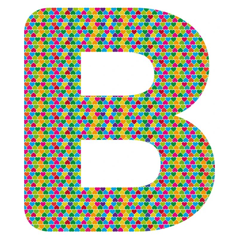 Buntes Herz-B Design – Einzigartig & Stylisch!