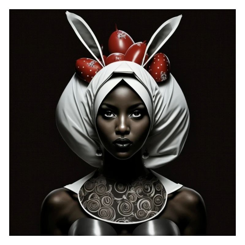 black women WHITE RABBIT HIDES EASTER EGGS