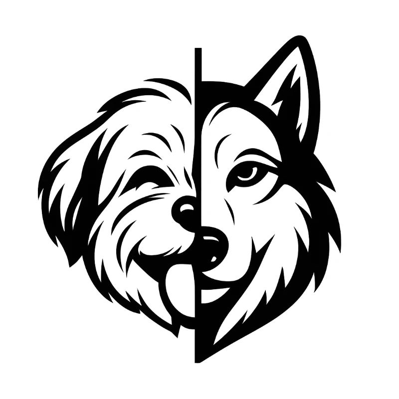 TinyPaws Black & White Edition Shih Tzu / Wolf b