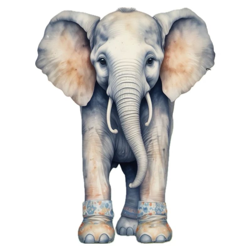 Elephant with Colorful Boots