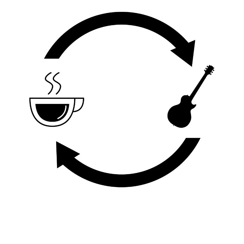 Coffee load arrows and guitar -
