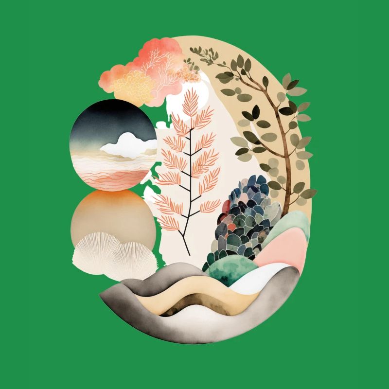 Japandi egg, rundes Design im japandi Style