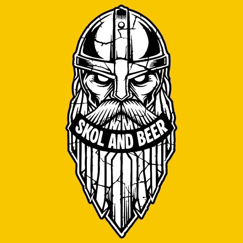 Maskottchen Wikinger-Skol und Bier-Krieger-Bart-Maskottchen