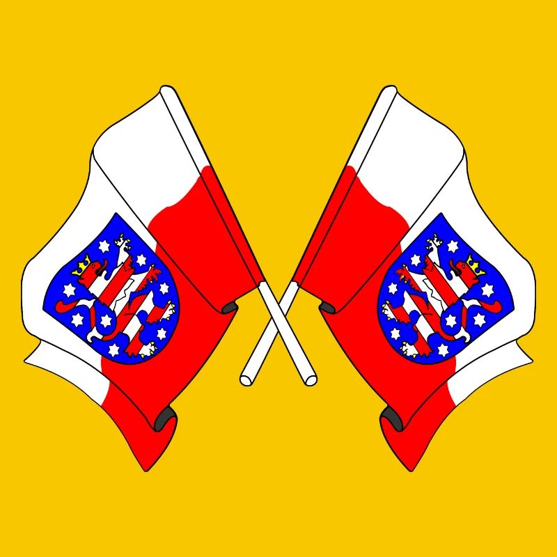 Two flags crossed Thuringia