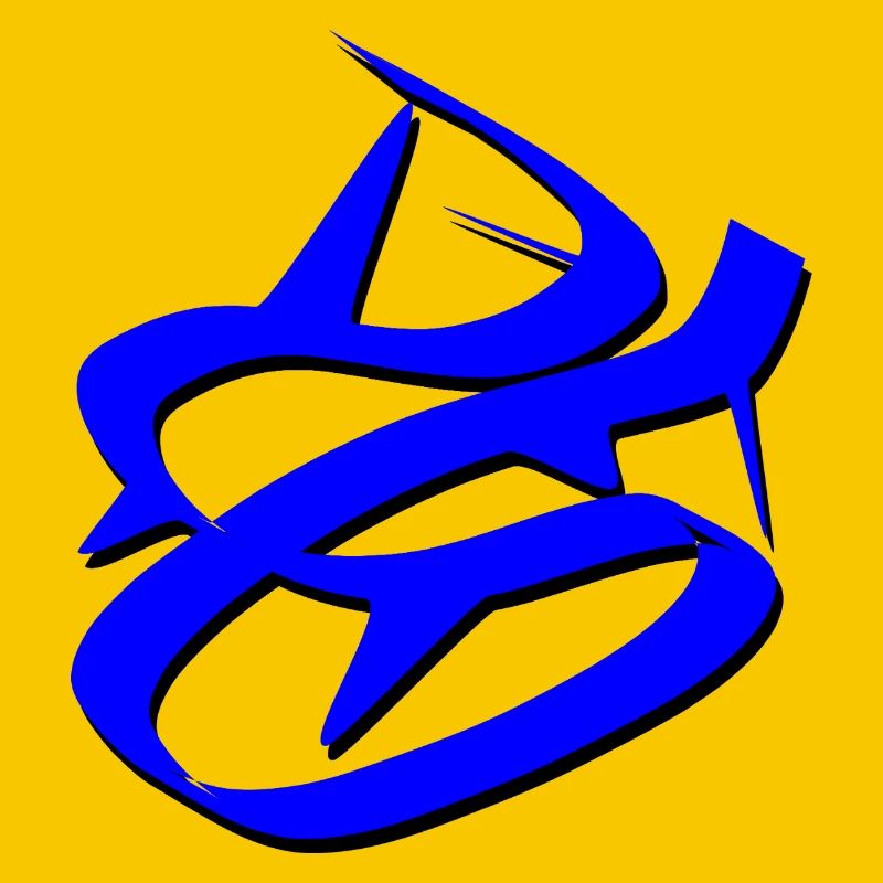 Dynamisches blaues Graffiti-Design