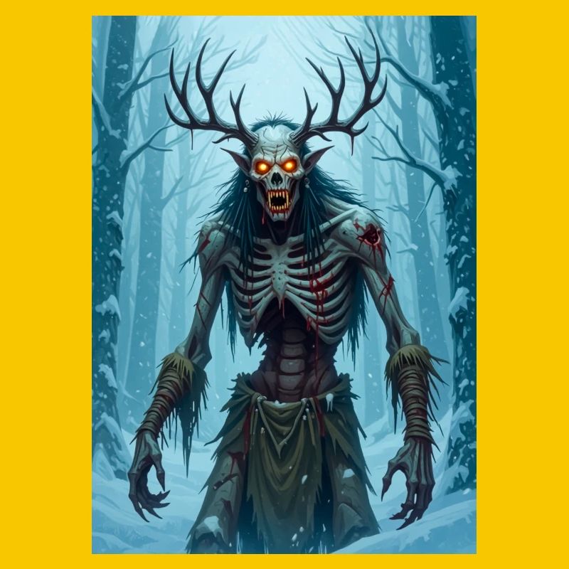 Wendigo, abgemagerter kannibalischer Dämon der Folklore