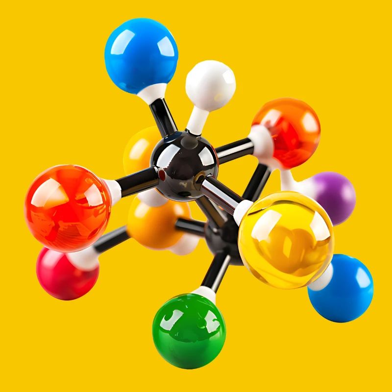 Modèle de structure moléculaire coloré