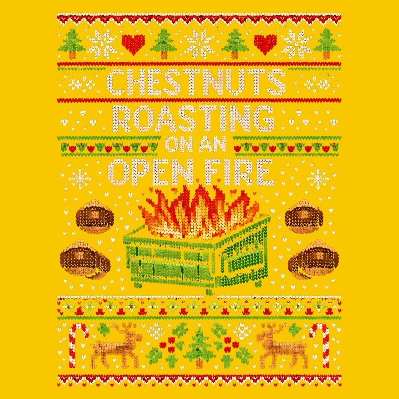 Roasting chestnuts on an open fire garbage can