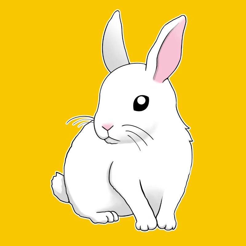 weißer Hase sitzend