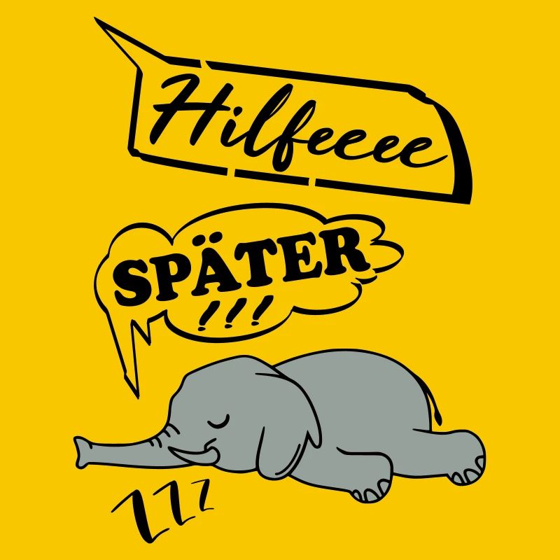 Hilfe Help me Später Schlafen Elefant müde