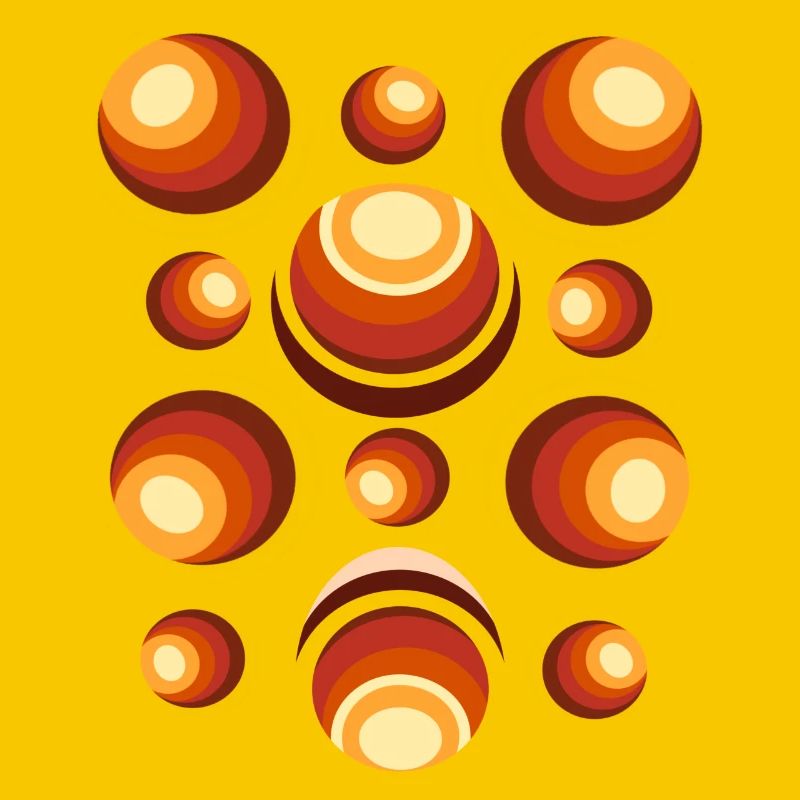 Retro Circle Pattern 70s Crescent