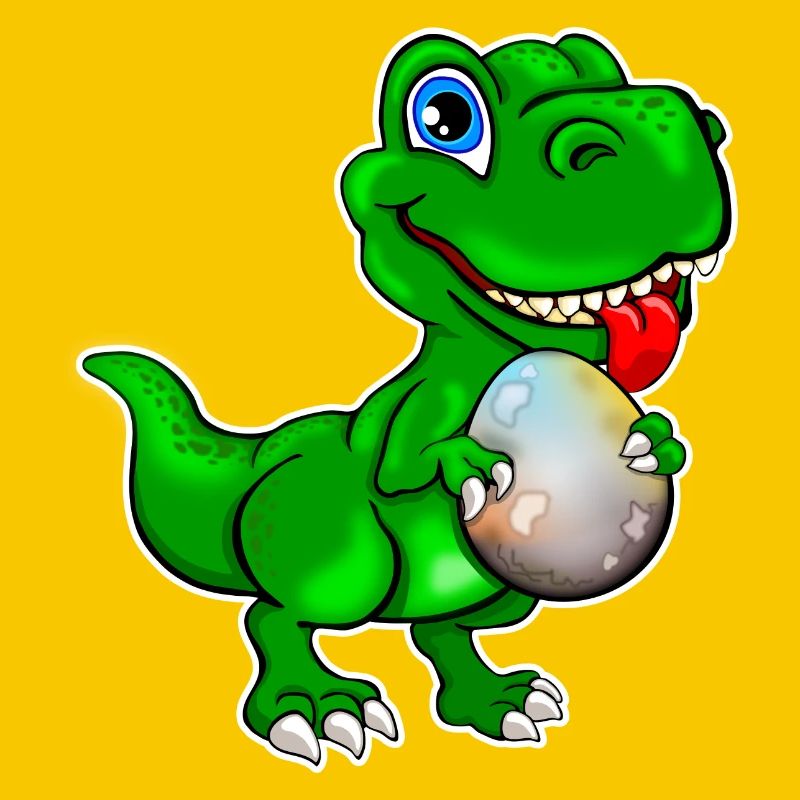 Dino mit Dinoei - Dinosaurier mit Ei