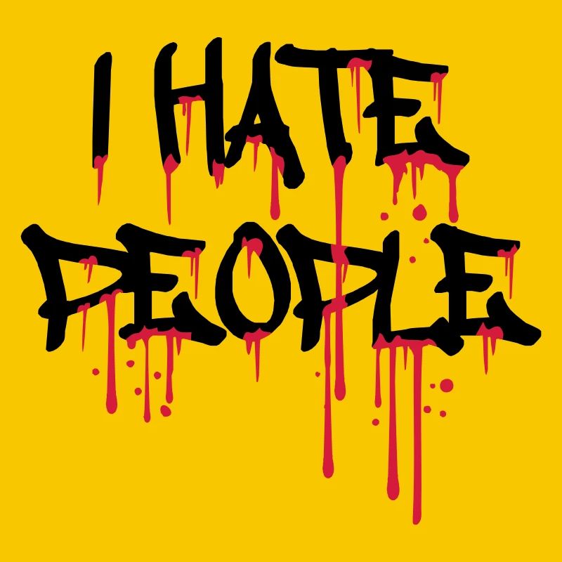 cool i hate people text graffiti spray tropfen blu