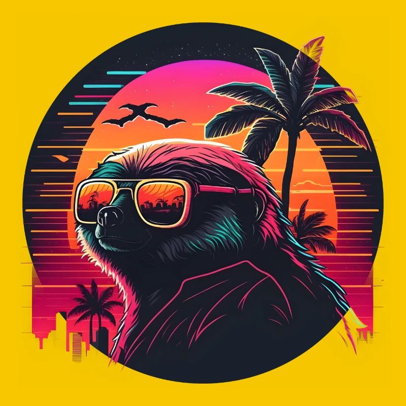 Synthwave Sloth Sunset